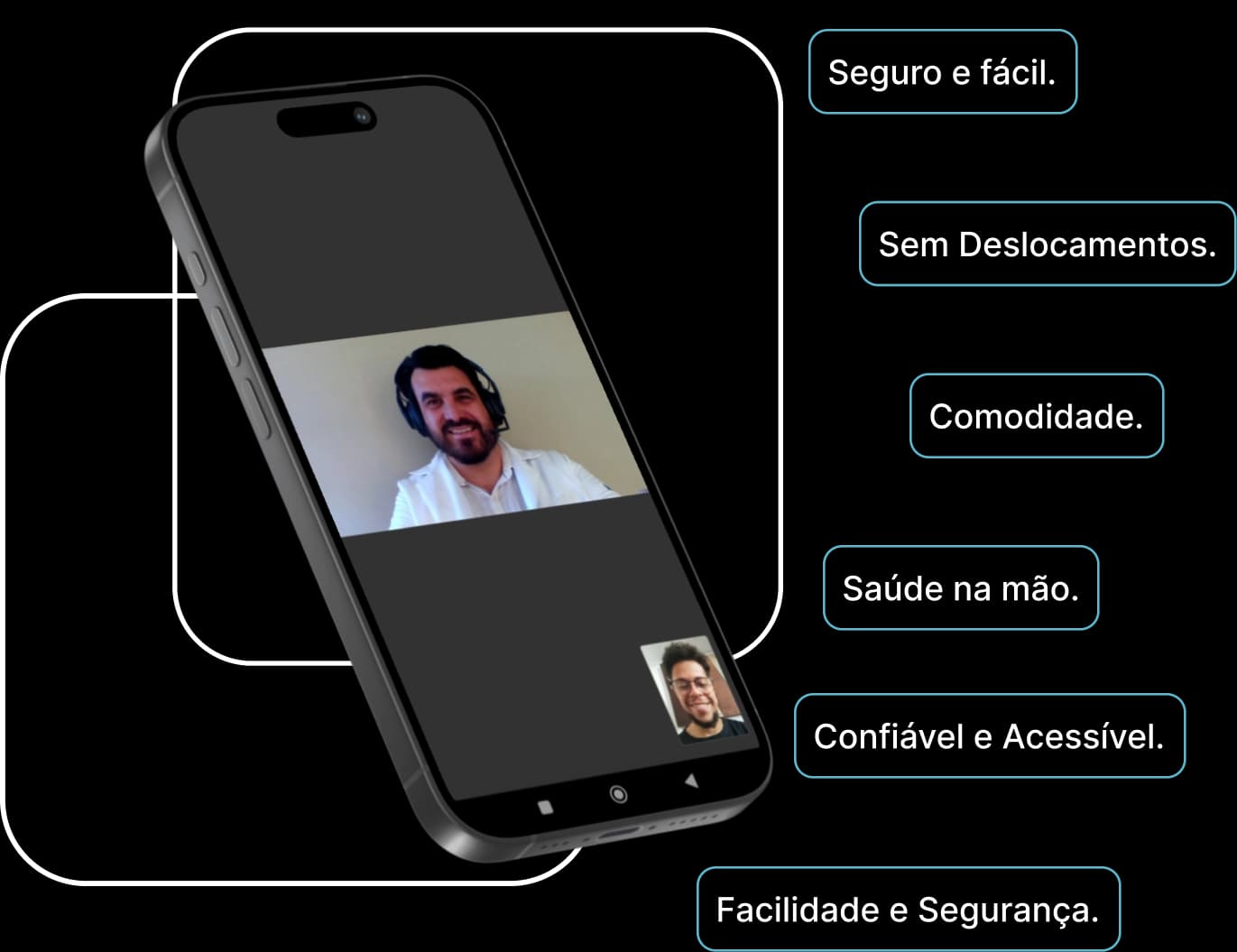 Imagem de um atendimento através de um celular utilizando o eSaúde
